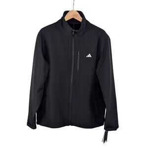 Adidas Softshell Golf Jacket Mens Large Full Zip Black Urban Sporty Minimalist